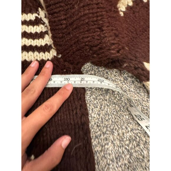 Vintage Full Zip Knit Thunderbird Sweater Brown - Picture 7 of 8